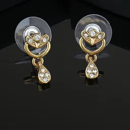 Estele Gold-Plated Heart Shaped Studs Earrings-30