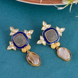 Silvermerc Designs Gold Plated Contemporary Drop Earrings-image-99