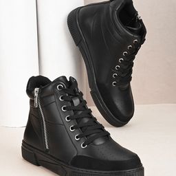 The Roadster Lifestyle Co. Women Black Lightweight Mid-Top Sneakers-20