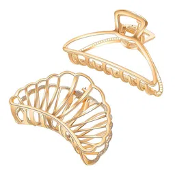 VAGHBHATT Women Gold-Toned Set Of 2 Claw Clip-49
