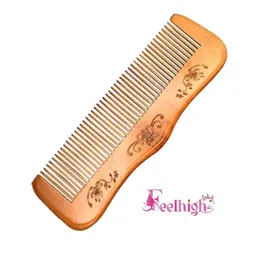 FEELHIGH Neem Wood Broad Tooth Anti-dandruff Comb - Brown-19