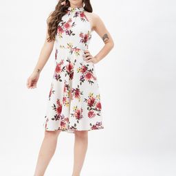 Kibo Floral Printed Fit & Flare Dress-image-46