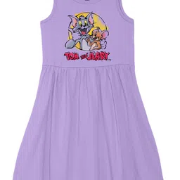 Wear Your Mind Girls Tom & Jerry Printed Fit and Flare Dress-image-38