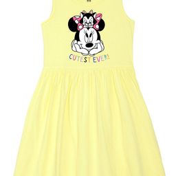 Wear Your Mind Girls Minnie Mouse Printed Fit and Flare Cotton Dress-image-111