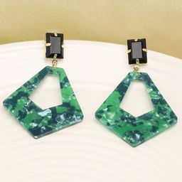 SOHI Women Green & Black Contemporary Drop Earrings-image-96