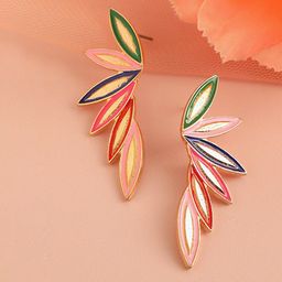 SOHI Gold-Toned Contemporary Drop Earrings-image-71