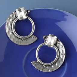 SOHI Silver-Plated Contemporary Drop Earrings-54