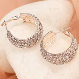 SOHI Gold-Toned Circular Hoop Earrings-7