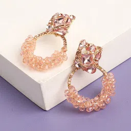 SOHI Gold Plated  Contemporary Drop Earrings-image-16