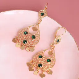 SOHI Gold Plated Contemporary Drop Earrings-65