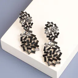 SOHI Gold Plated Contemporary Drop Earrings-22