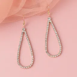 SOHI Women Gold Plated Teardrop Shaped Drop Earrings-55