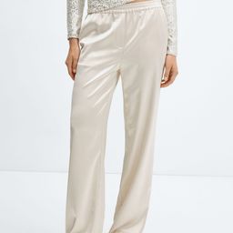 MANGO Women Satin Trousers-image-40