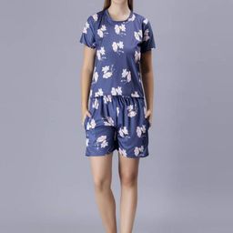 Xivir Floral Printed Pure Cotton Night suit-image-86