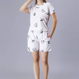 Xivir Printed Satin Night suit-image-35