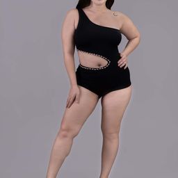 Keepfit Women One-Shoulder Cutout Padded Swimsuit-image-92