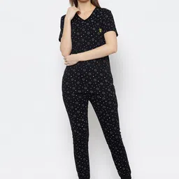 mack jonney VIMAL JONNEY Women Black Printed Night suit-picture-37