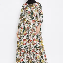 NABIA Women  Printed Layered Abaya Burqas-picture-37