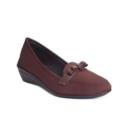 XE Looks Brown Wedge Pumps with Bows-picture-20