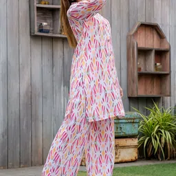 ODETTE Abstract Printed Tunic & Trouser Co-Ord Set image 4
