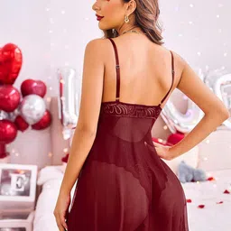 VAGHBHATT Net Baby Doll with Asymmetric image 3