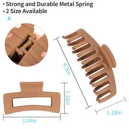 Xivir Set of 2 Rectangular & Jambo Claw Clips image 4