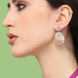 SOHI Gold Plated Contemporary Drop Earrings image 5