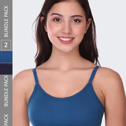 POOJA RAGENEE Pack Of 2 Non Padded Full Coverage Cotton Workout Bra All Day Comfort-24