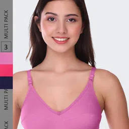 POOJA RAGENEE Pack Of 3 Full Coverage Bra bq2183c_3p_nblu_pur_mg_28c-image-21