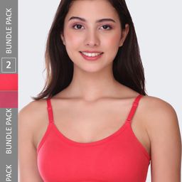 POOJA RAGENEE Pack Of 2 All Day Comfort Non Padded Full Coverage Cotton Workout Bra-18