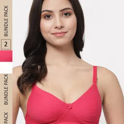 College Girl Pack Of 2 Lightly Padded Cotton Seamless T Shirt Bra-picture-31