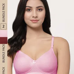 College Girl Women Pack of 2 Cotton Lightly Padded Non-Wired Bra-picture-44