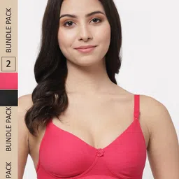 College Girl Pack Of 2 Lightly Padded Cotton Seamless T Shirt Bra-image-72