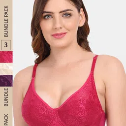 Amour Secret Pack of 3 Non-Padded Underwired Bra-image-97