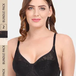 Amour Secret Pack Of 2 Self Design Non Padded Underwired Push-Up Bra-picture-22