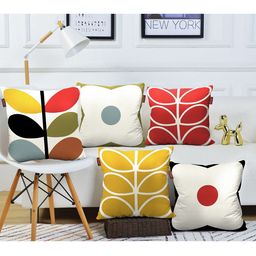 AEROHAVEN Red & Yellow 5 Pieces Geometric Cotton Square Cushion Covers-image-20