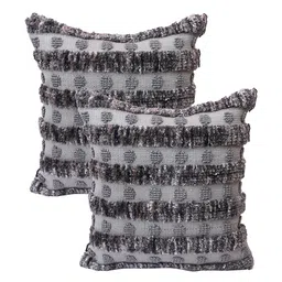 ROMEE Grey Set of 2 Square Cushion Covers image 2
