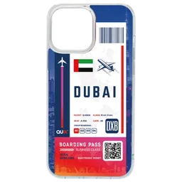 QUIX Dubai Boarding Pass TPU Back Cover for Apple iPhone 14 (Supports Wireless Charging, Multi Color)-64