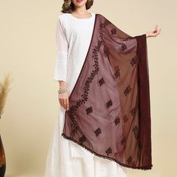 Dupatta Bazaar Embroidered Chiffon Dupatta-8