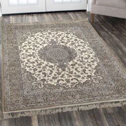 Grey Persian Viscose 5 ft x 7 ft Machine Made Carpet by Obsessions-picture-37