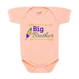 KNITROOT Rakhi Collection Infant Boys Peach-Coloured & Green Cotton Printed Bodysuit-image-95