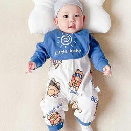 StyleCast Infant Boys Blue Graphic Printed Pure Cotton Romper-51