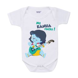 KNITROOT Kids White Kanha Rocks Rompers-image-5