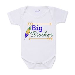 KNITROOT Rakhi Collection Infant Boys White & Blue Typography Print Cotton Bodysuit-picture-3