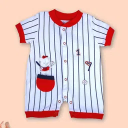 Baby Moo Infants Striped Cotton Rompers-11