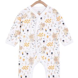 The Mom Store Kids White & Orange Printed Pure Cotton Rompers-image-58