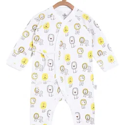 The Mom Store Kids White & Yellow Printed Pure Cotton Rompers-image-54