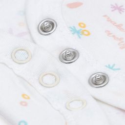 MiArcus Infant Kids Set of 2 White & Mauve Printed Rompers image 4
