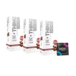 SKORE Men Set Of 3 Nothing Chocolate Flavoured Thinnest Condoms - 10 Pieces Each-10