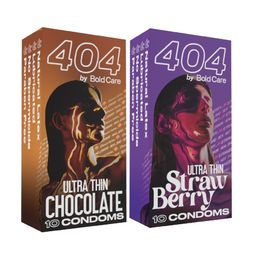 Bold Care Set of Ultra Thin Strawberry & Chocolate 404 Condoms - 10 pcs each-55